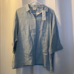 Rachel Zoe NWT 💯 linen button up shirt
